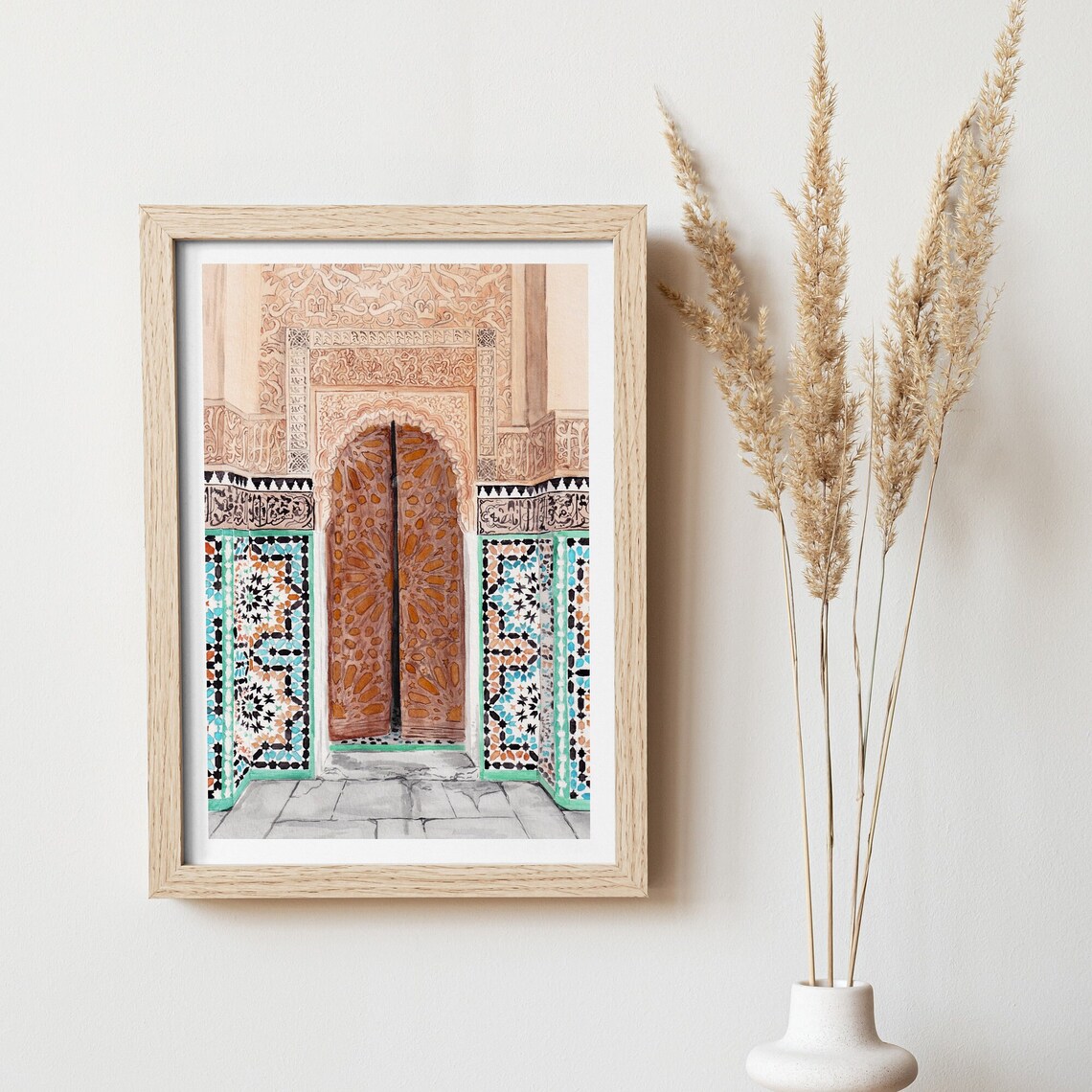 Madrasa Ben Youssef Marrakech Art Print, Morocco