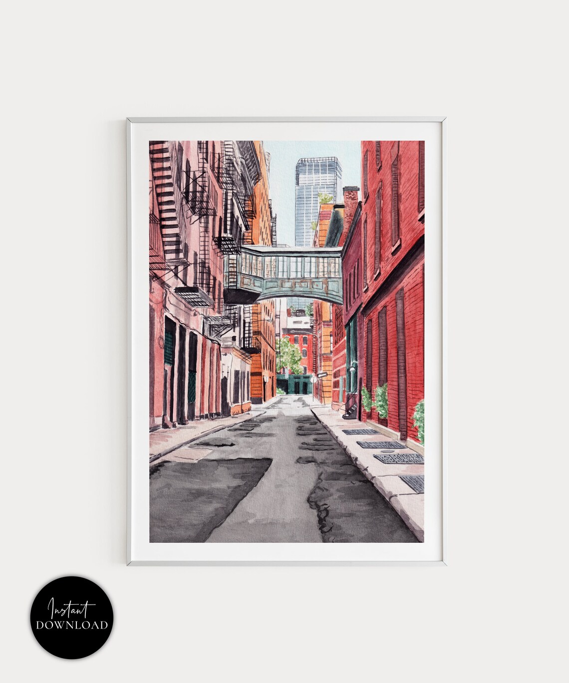 Tribeca, New York Cityscape Watercolor Art Print