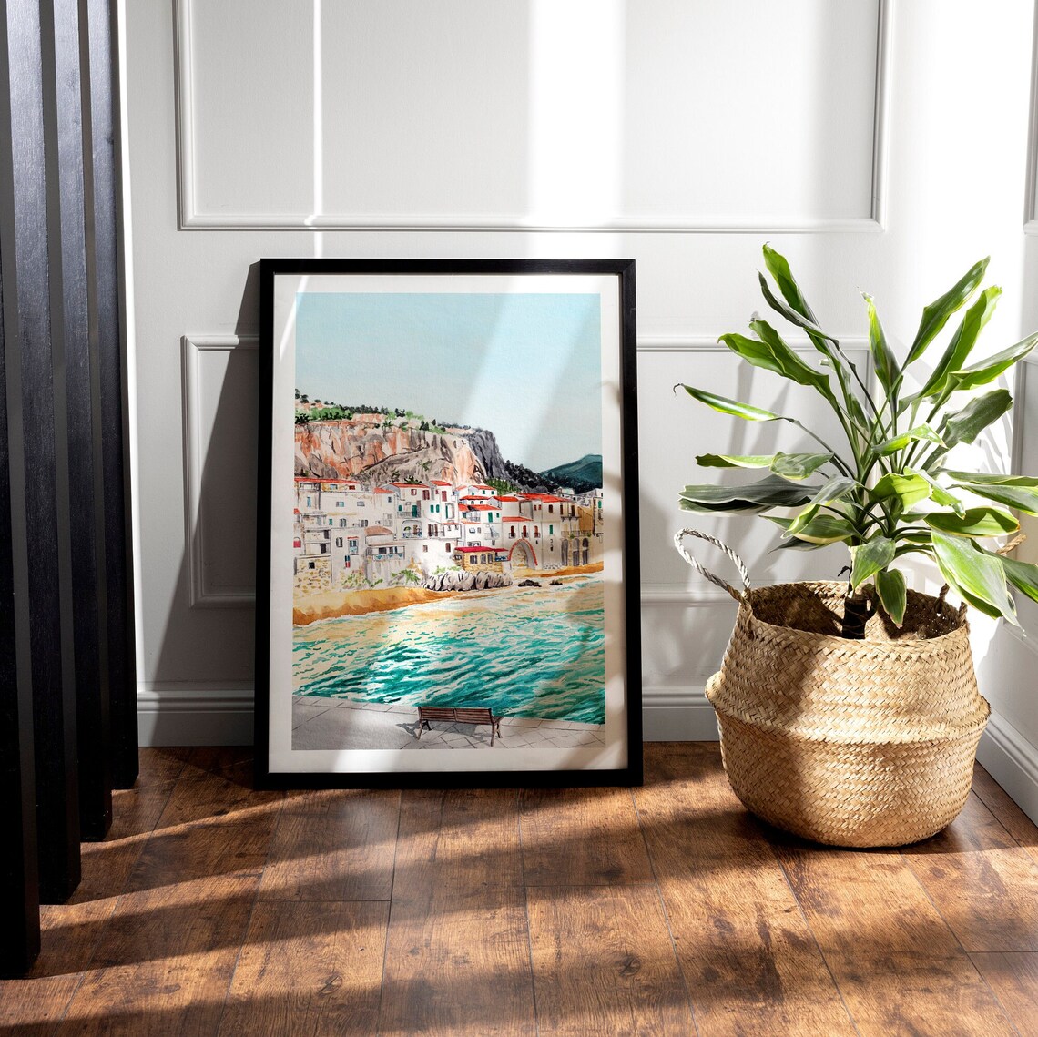Cefalu Sicily Watercolor Travel Poster, Italy - Image 2
