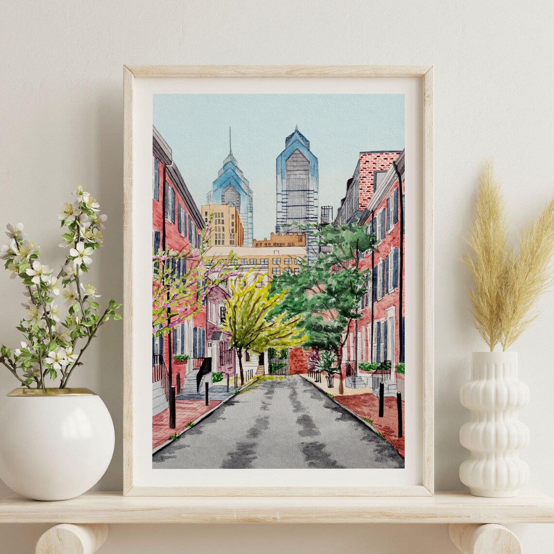 Philadelphia Travel Poster, Pennsylvania Cityscape - Image 3