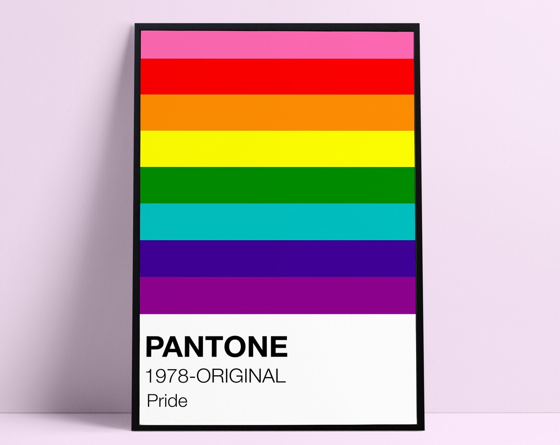 Original 1978 Rainbow Pride Flag Pantone Style Graphic Poster
