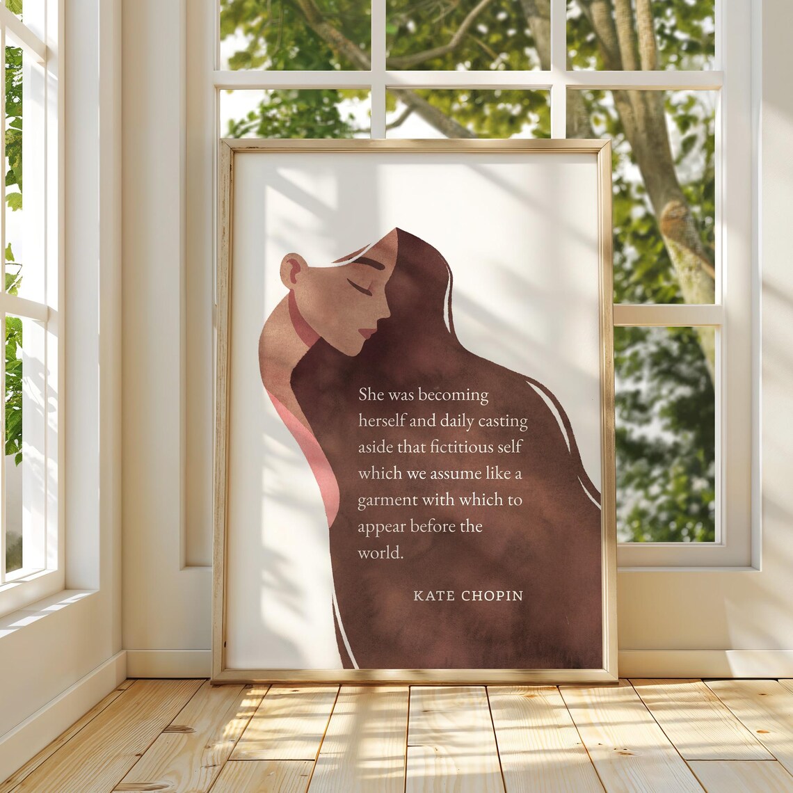 Kate Chopin Becoming Herself Quote Woman Silhouette Feminist Poster - Image 3
