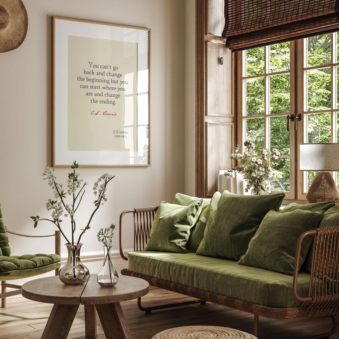C S Lewis Change The Ending Quote New Beginnings Cream Poster - Image 3
