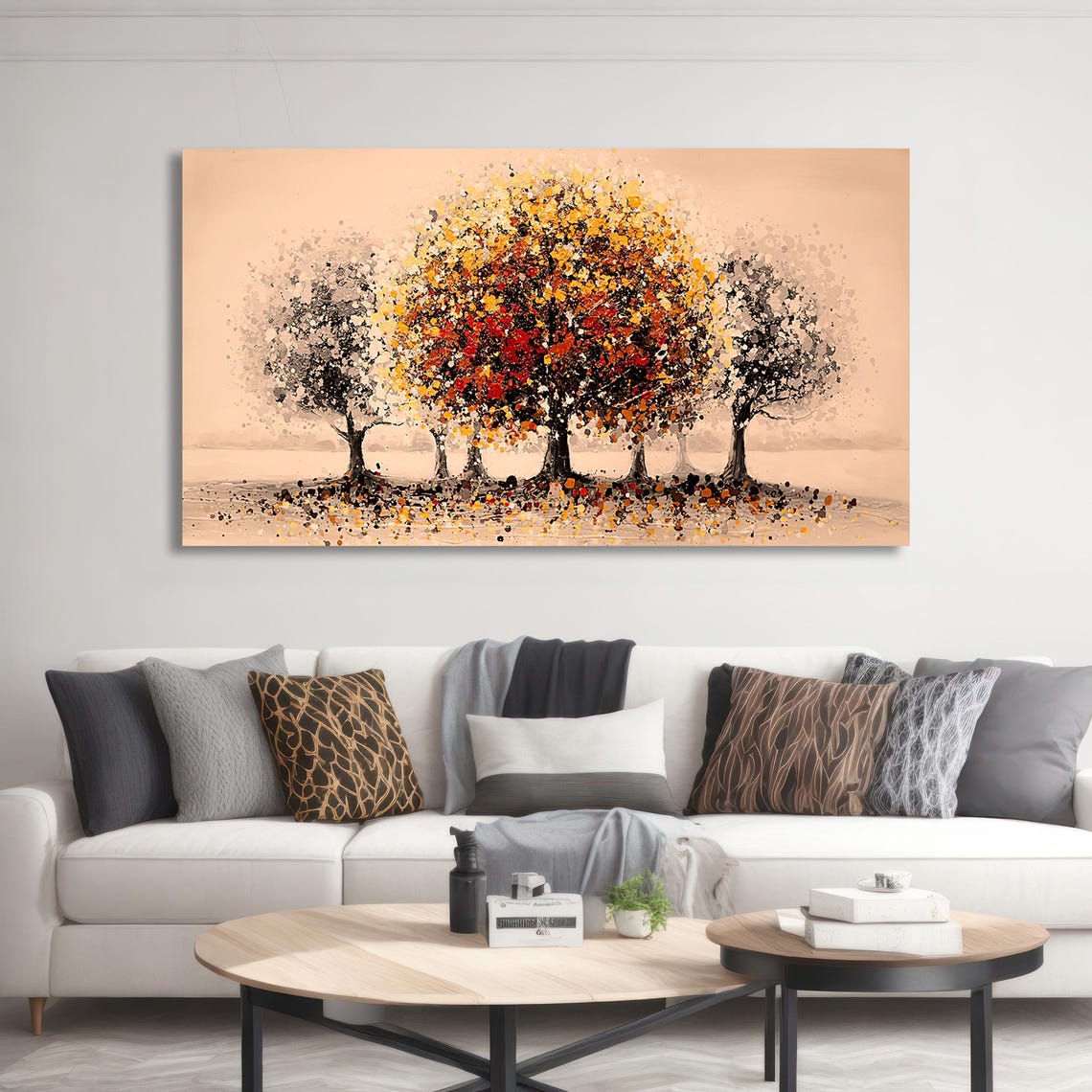 Autumn Trees Falling Leaves Colorful Impressionist Grove Art Poster - Image 4
