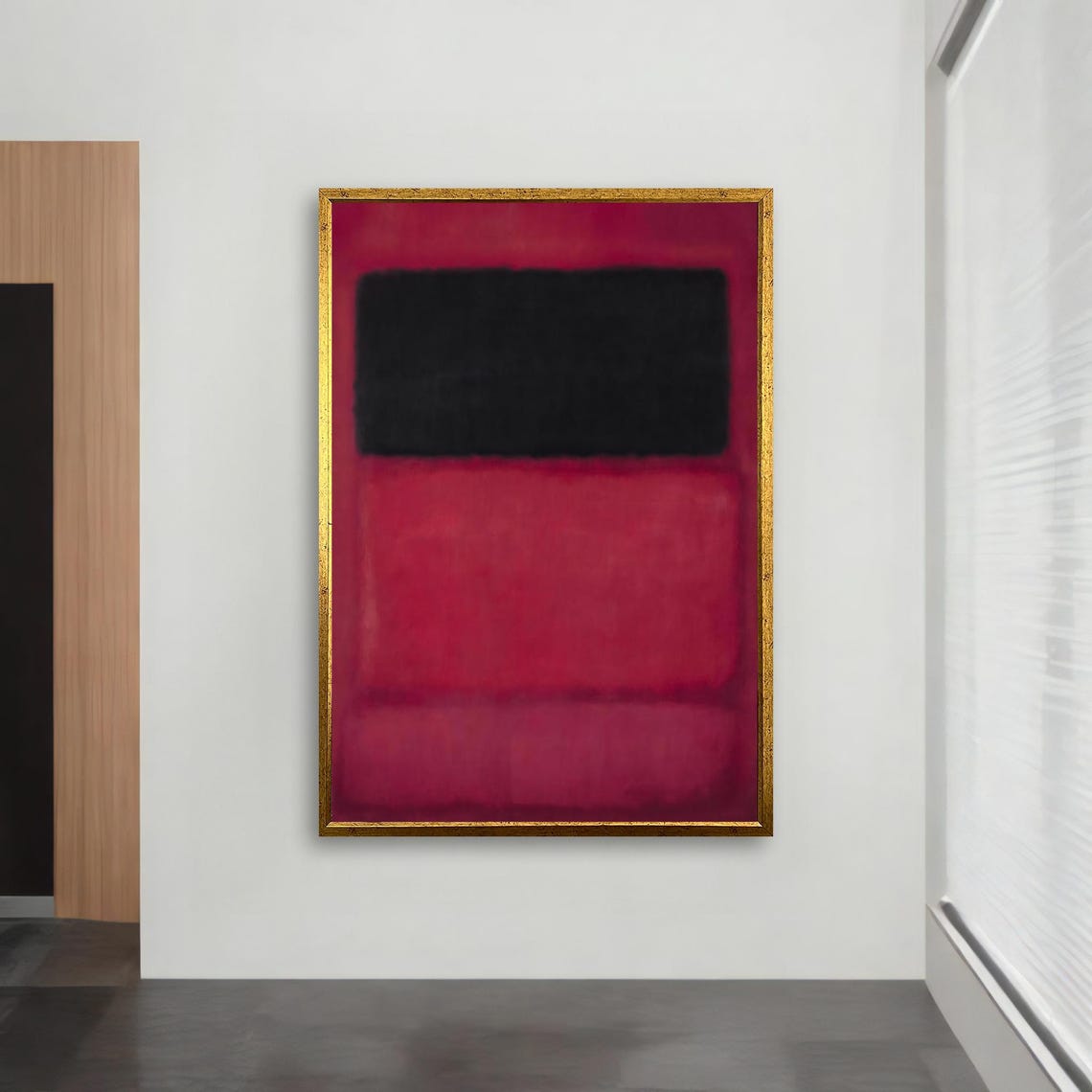 Rothko Style Crimson Red Black Color Field Abstract Art Poster - Image 2