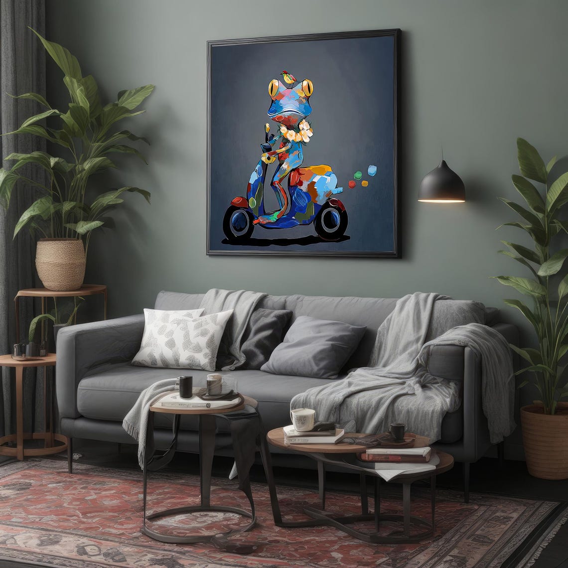 Cute Frog On A Bike Wall Art Print On Kids Room Decor Gift For Kids - Image 4