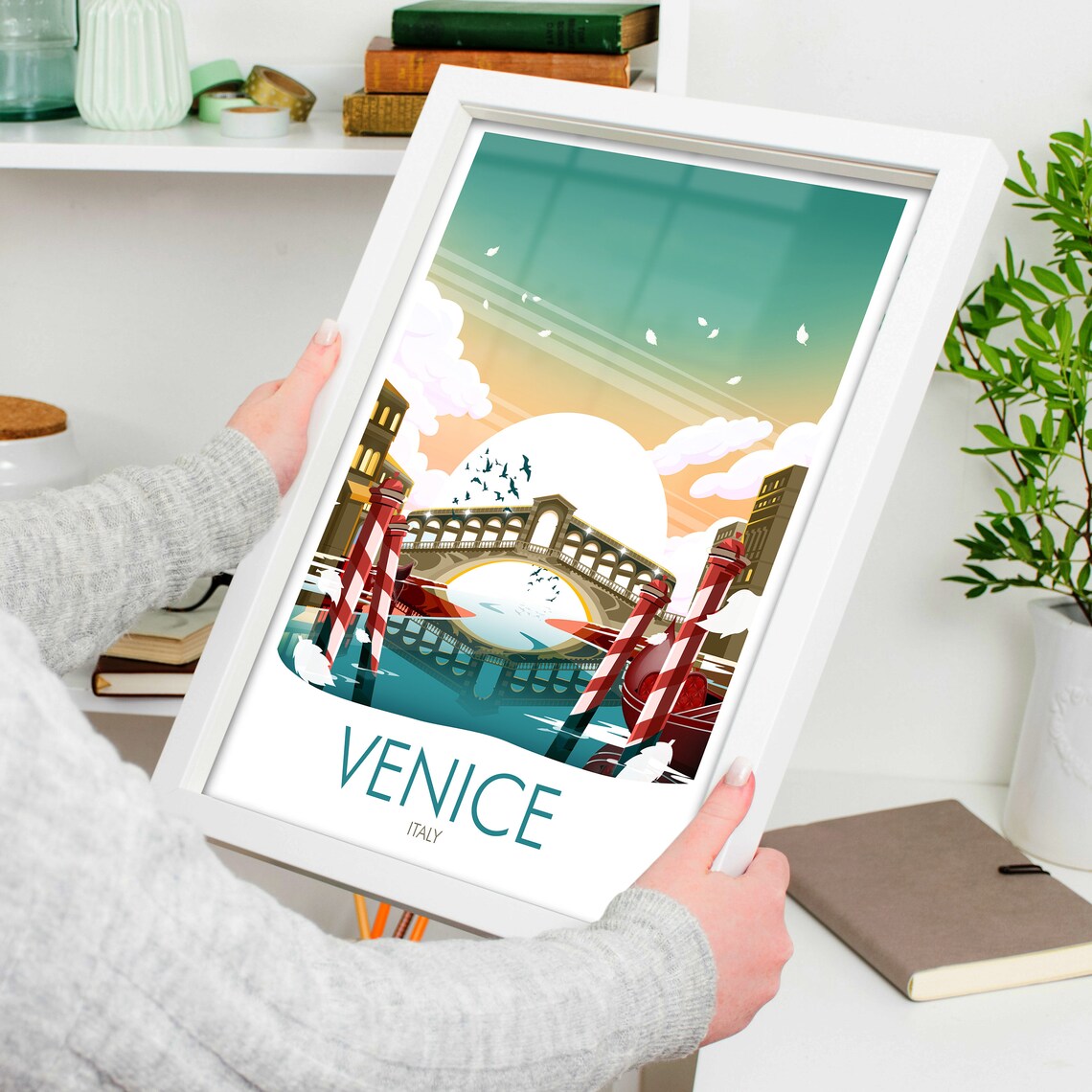 Venice Travel Poster, Italy Canals Wall Art Print - Image 4