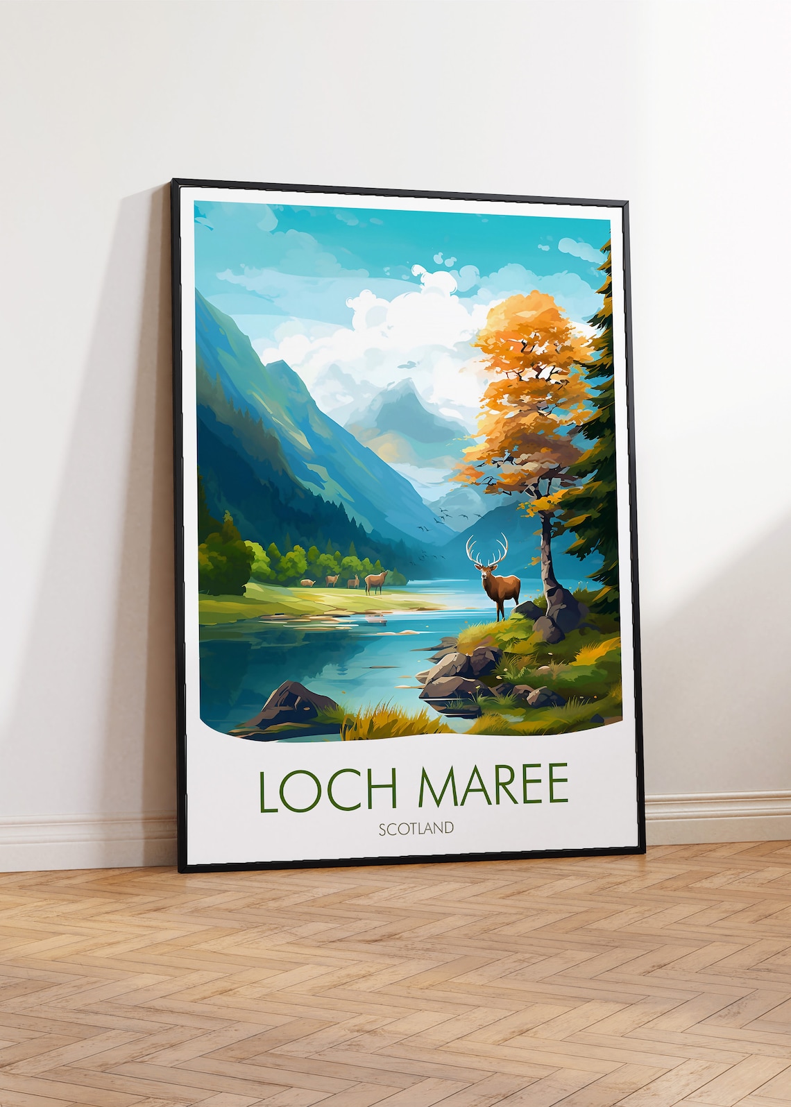 Loch Maree Travel Poster, Lake Landscape Art Print - Image 2
