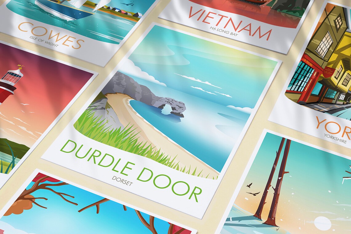Durdle Door Dorset Jurassic Coast Limestone Arch Beach Poster - Image 3