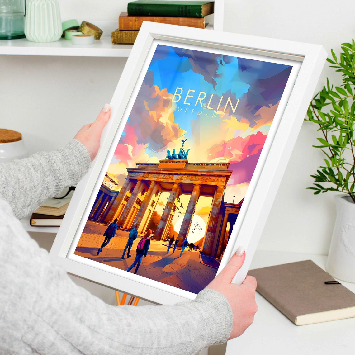 Berlin Germany Brandenburg Gate Sunset Landmark City Art Poster - Image 4