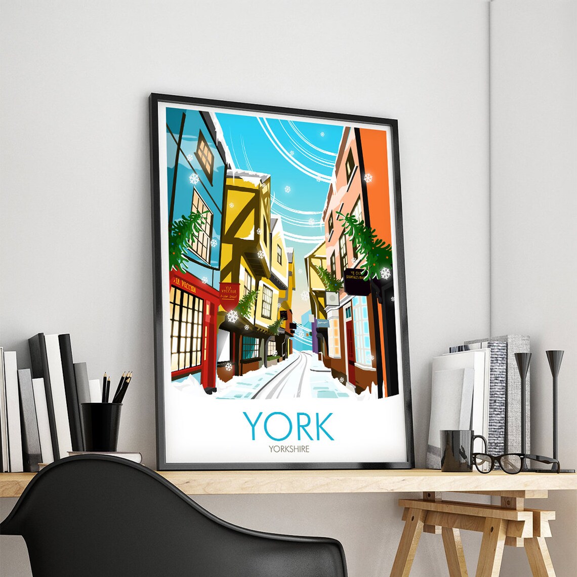York Christmas Print, Holiday Wall Art Print - Image 4