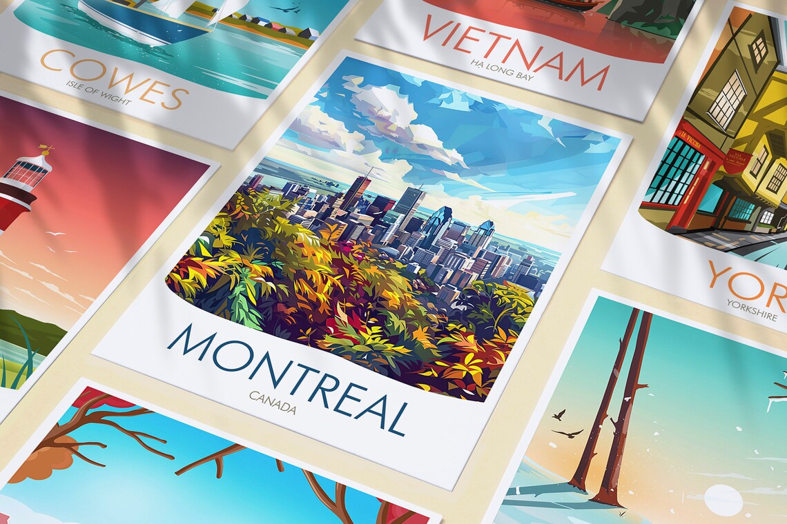 Montreal Canada Skyline Mount Royal Autumn Colors City Art Poster - Image 3