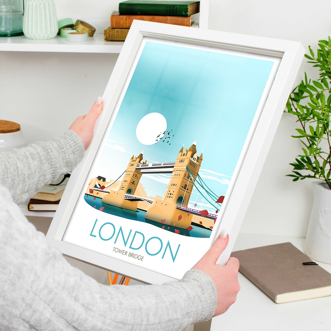London Tower Bridge Sunset Iconic England Skyline City Travel Poster - Image 4