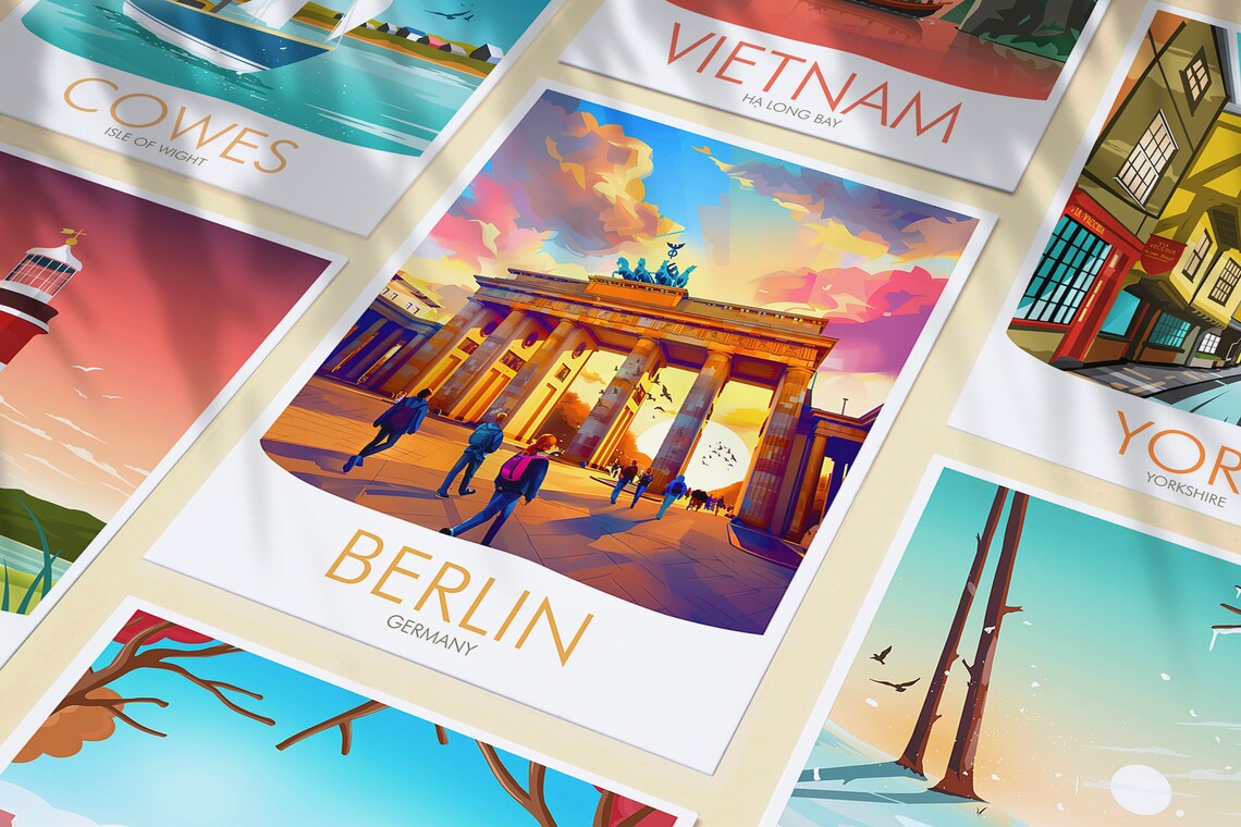 Berlin Germany Brandenburg Gate Sunrise Morning City Art Poster - Image 3