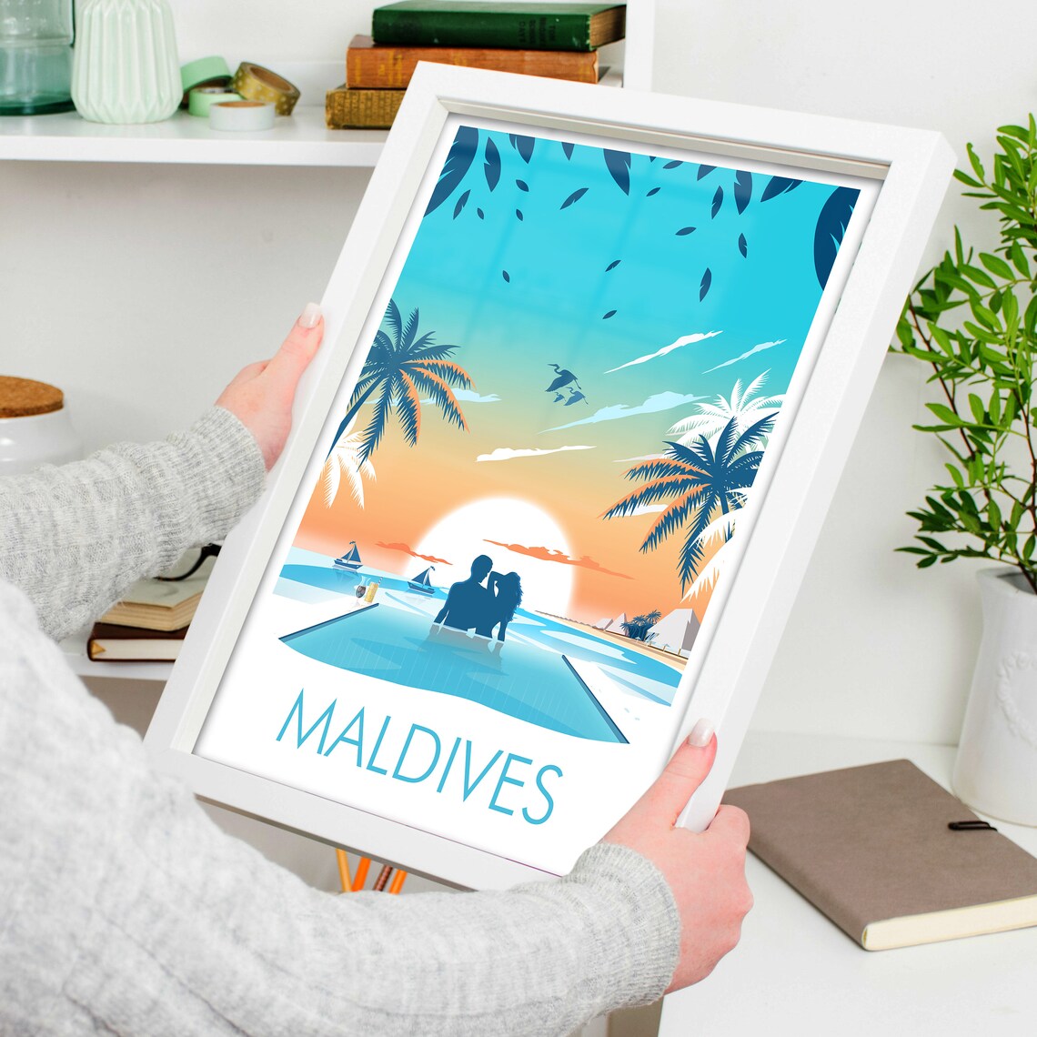 Maldives Beach Poster Print, Coastal Travel Art - Image 4