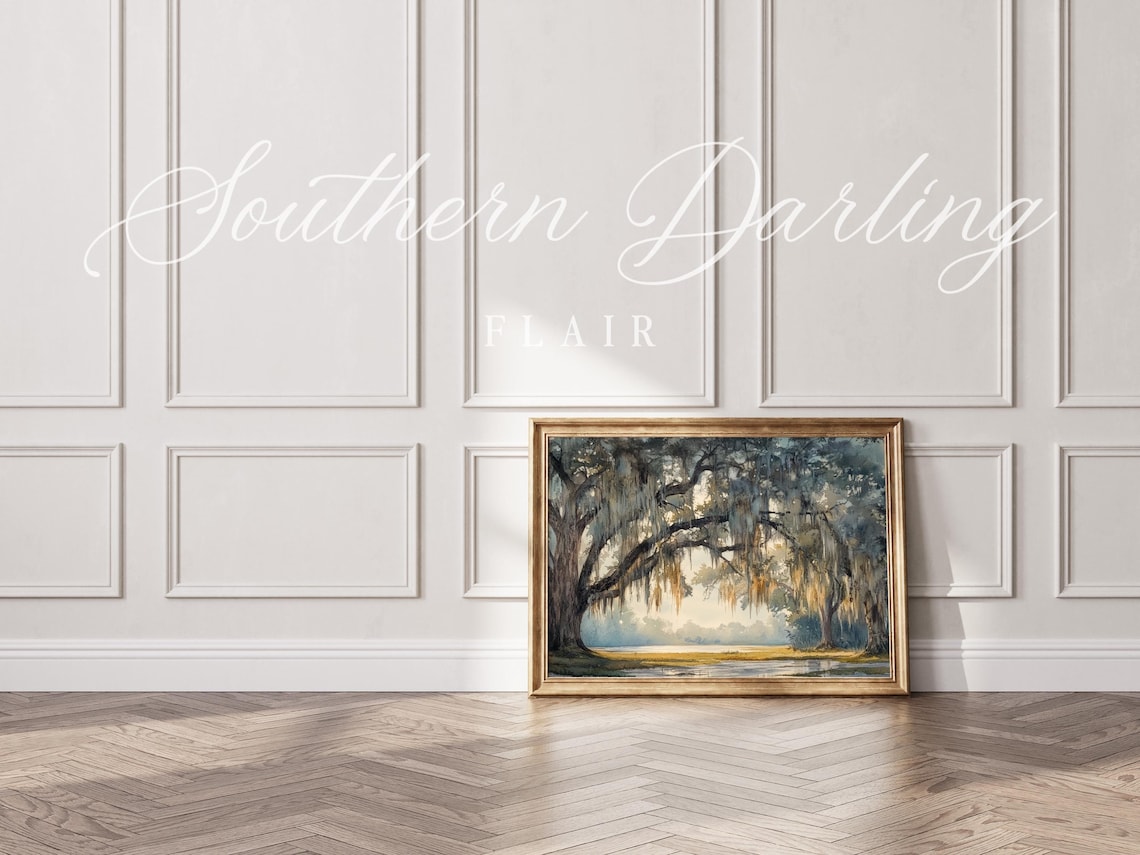 Live Oaks Southern Landscape Art Print, Savannah - Image 4