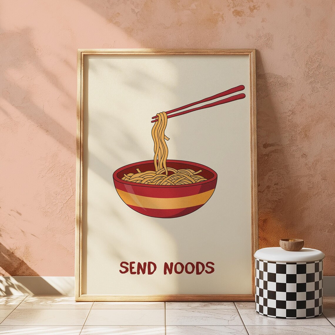 Send Noods Noodles Print, Kitchen Bar Cart Art