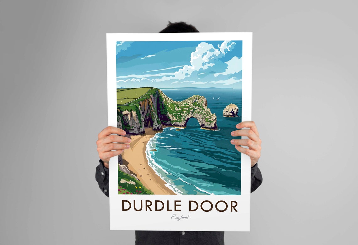 Durdle Door England Limestone Sea Arch Coastal Cliffs Travel Poster - Image 3
