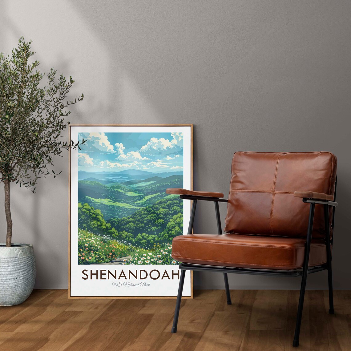 Shenandoah National Park Green Valley Wildflowers Summer View Travel Poster - Image 3