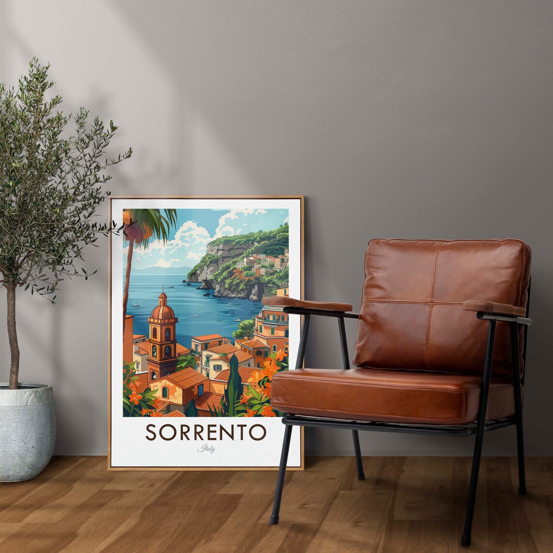 Sorrento Italy Amalfi Coast Cliffside Village Vintage Travel Poster - Image 2