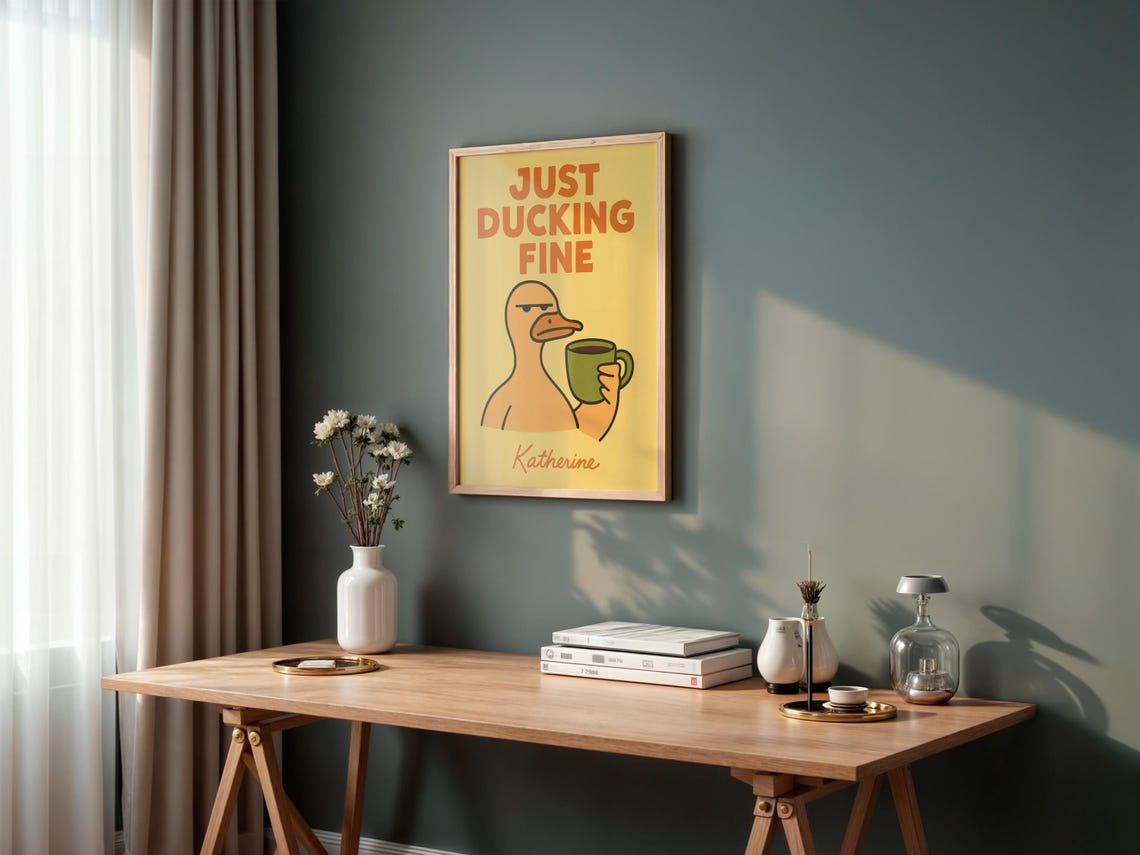 Funny Duck Coffee Poster Print Sarcastic Wall Art Minimalist Animal Humor For Kitchen Office Bathroom - Image 4