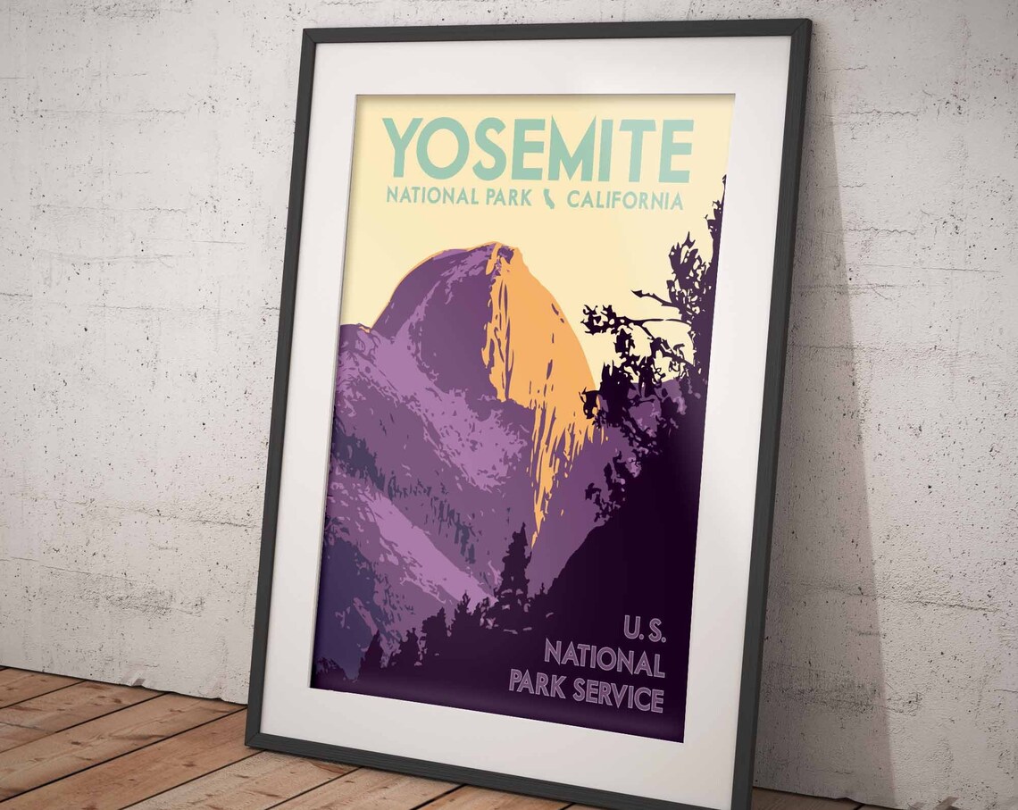 Yosemite National Park Vintage Style Poster Print