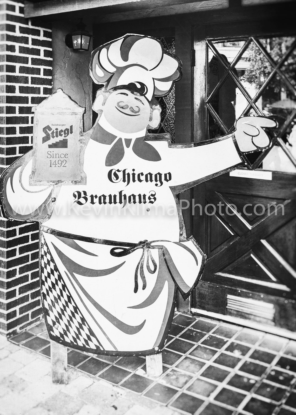 Chicago Brauhaus Chef Cutout Sign Stiegl German Restaurant Poster - Image 2