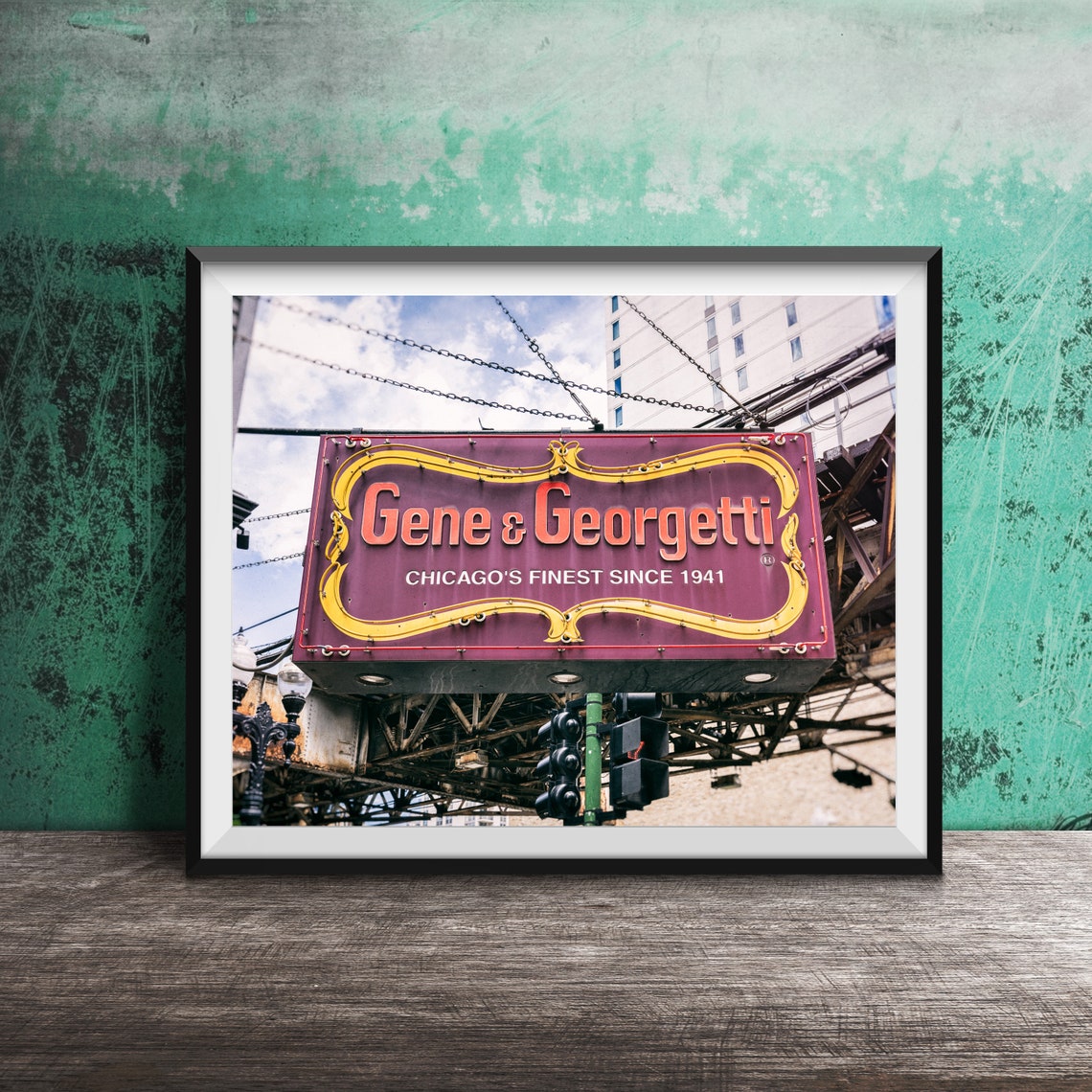 Gene and Georgetti Steakhouse Since 1941 Chicago Neon Sign Poster