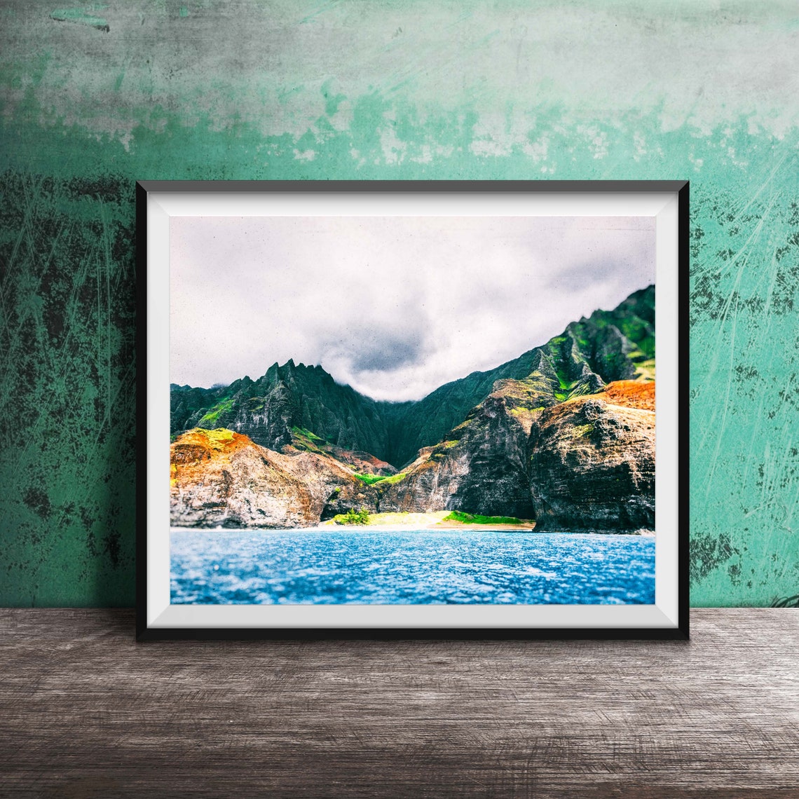 Na Pali Coast Kauai Hawaii Dramatic Cliffs Blue Ocean Poster