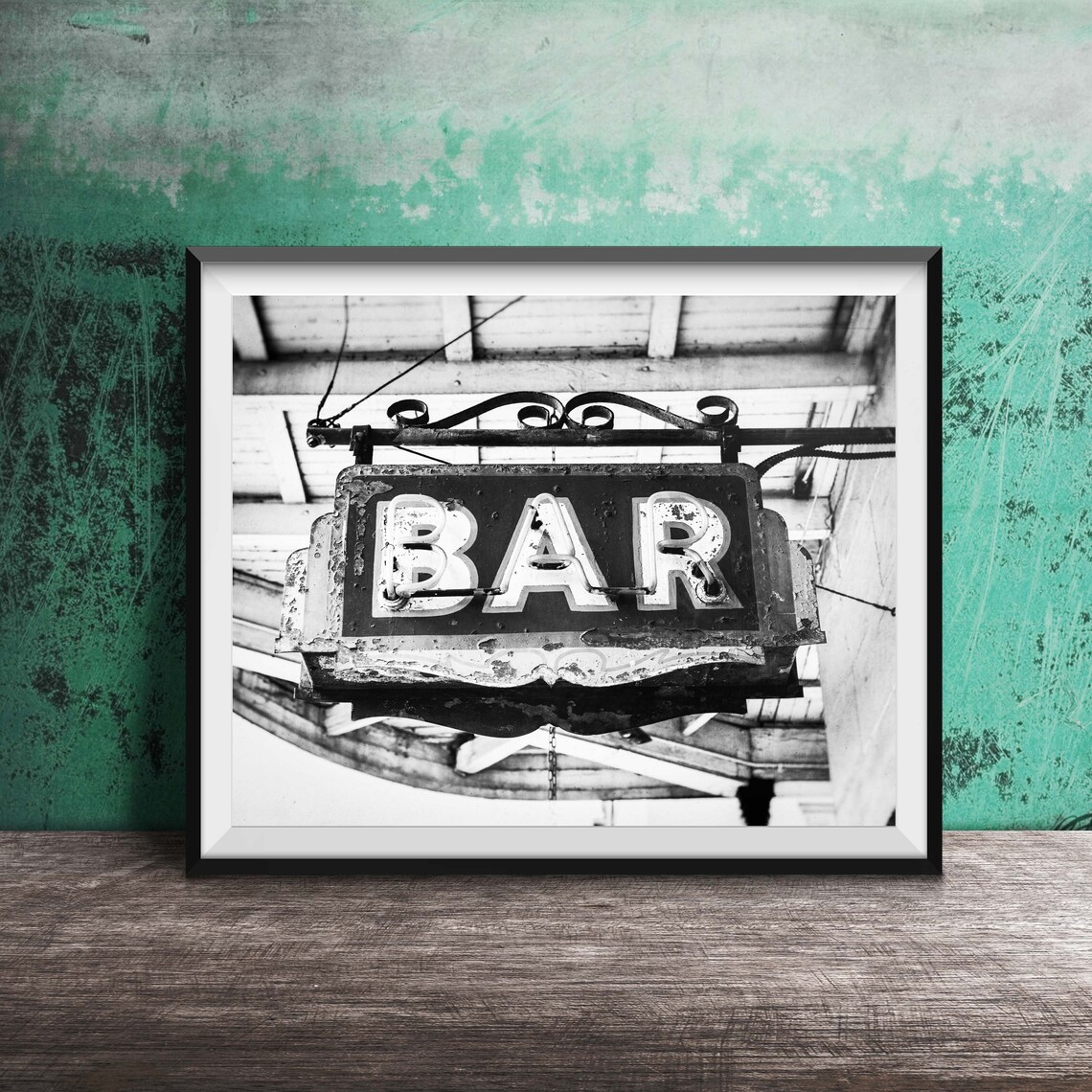 Dive Bar Neon Sign Photography Art Print - Image 2