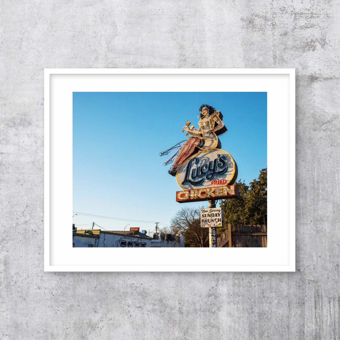 Austin TX Lucys Fried Chicken Travel Poster - Image 3