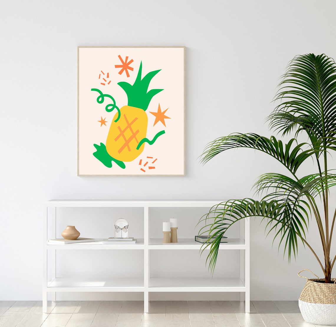 Pineapple Summer Fruit Illustration Bright Tropical Kitchen Poster - Image 3