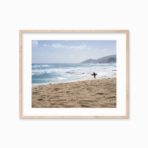 Hawaii Print Waves Art Waves Wall Art Beach Boho Surf Poster Surfer Print Hawaiian Decor Surfer Girl