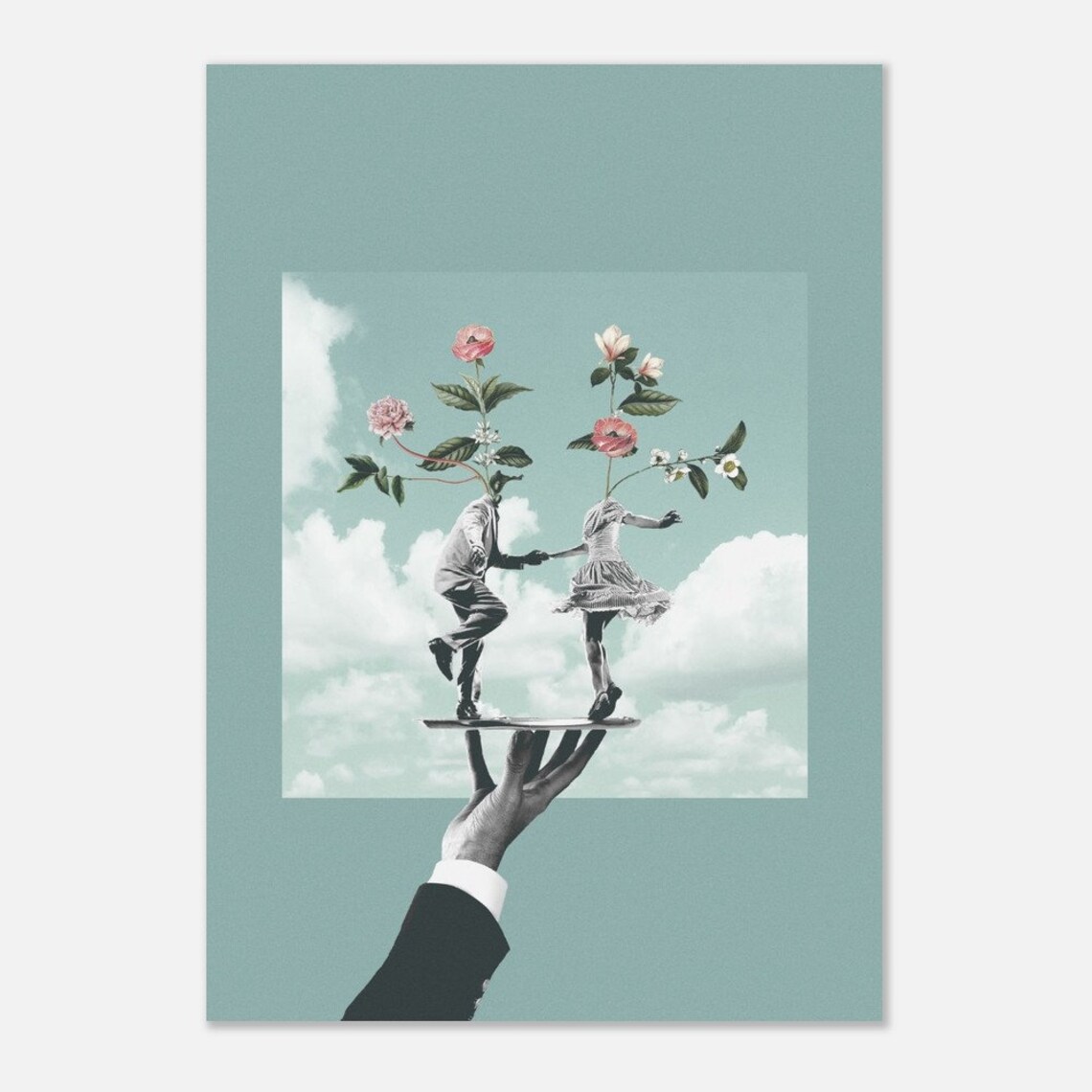 Lets Go Dancing Floral Collage Art Print - Image 2