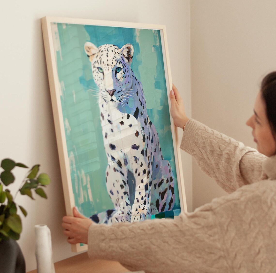 Cheetah Wall Art, Glam Preppy Animal Art Print - Image 3