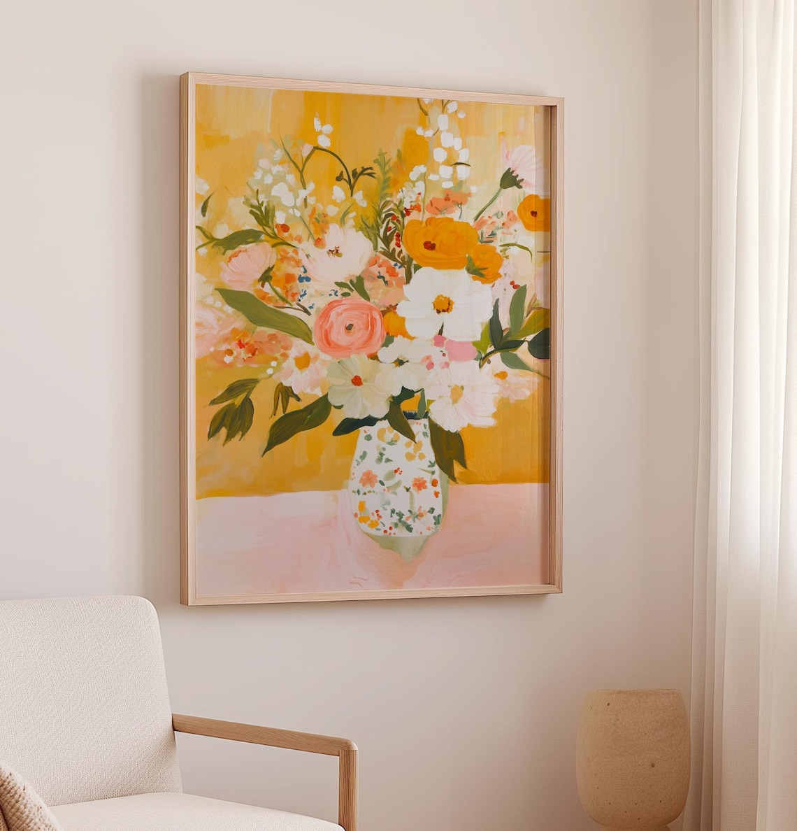 Colorful Floral Abstract Art, Modern Home Decor - Image 2