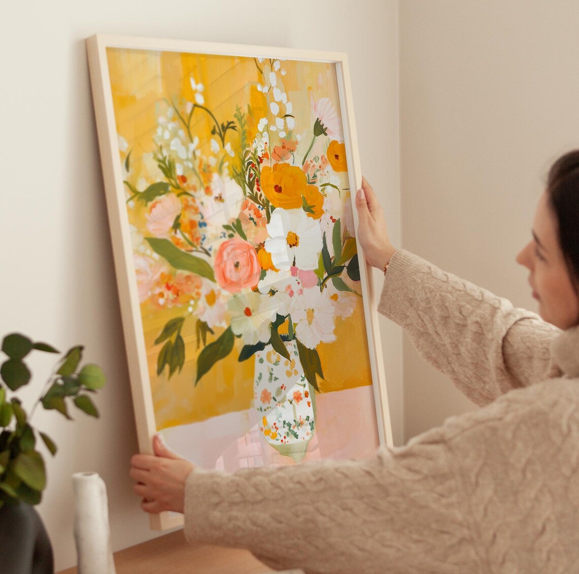 Colorful Floral Abstract Art, Modern Home Decor - Image 3