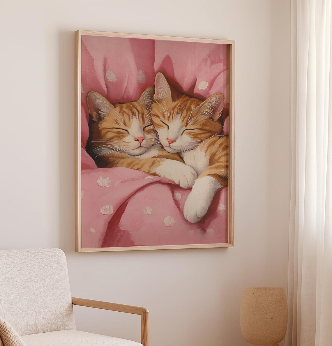 Sleeping Cat Art Print, Cute Nursery Wall Art - Image 2