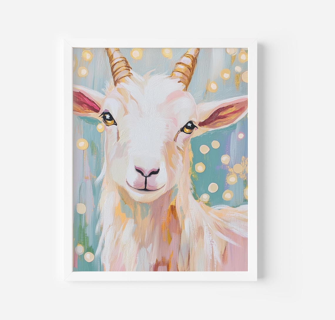 Goat Art Print, Stylish Goat Nursery Decor