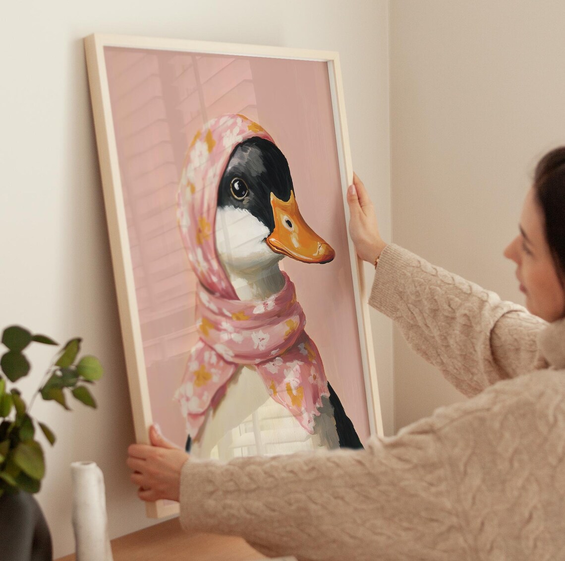 Duck Babushka Art Print, Vintage Farmhouse Nursery Decor - Image 3