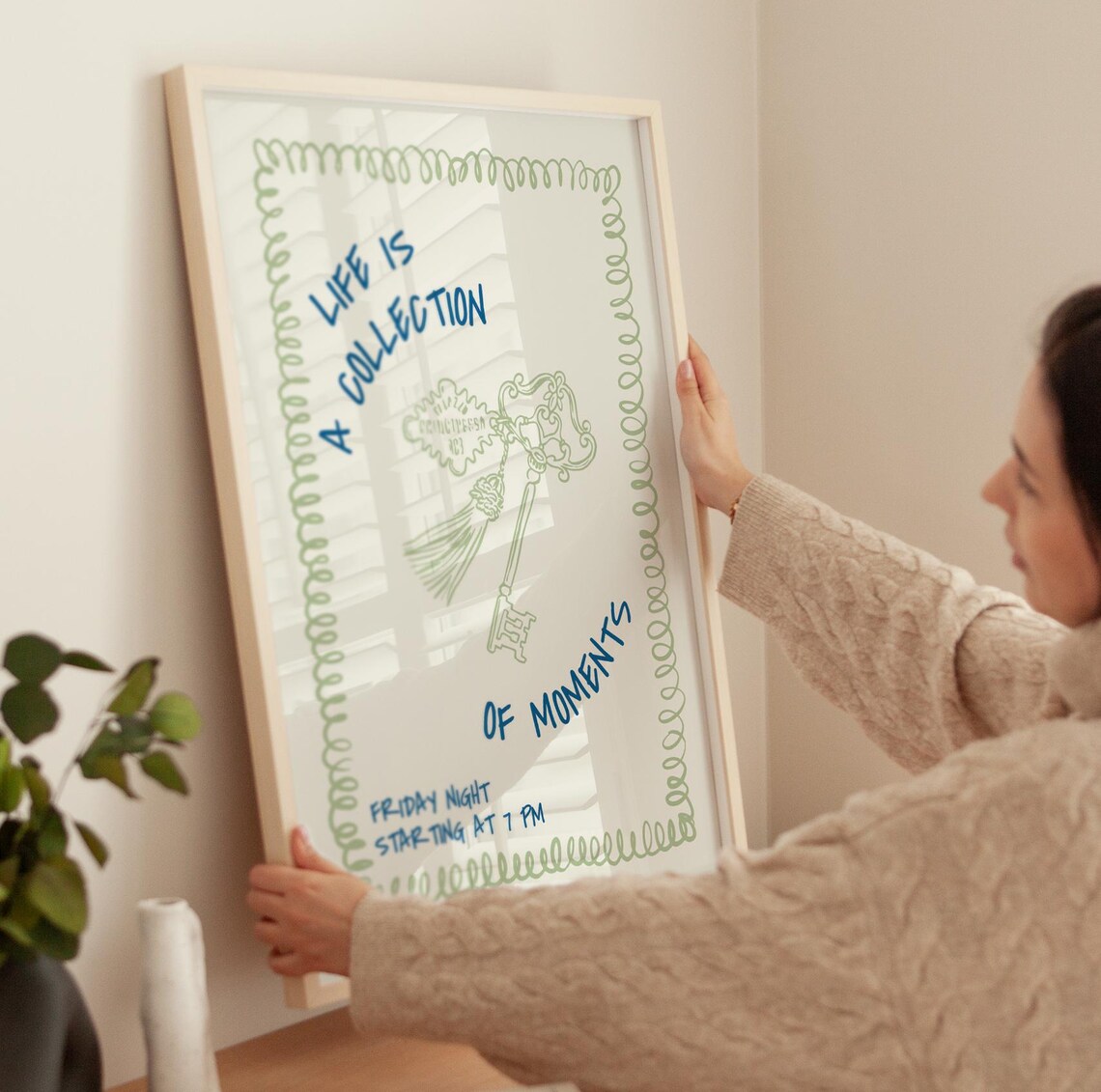 Life Is A Collection Of Moments Quote Blue Key Gallery Art Poster - Image 4