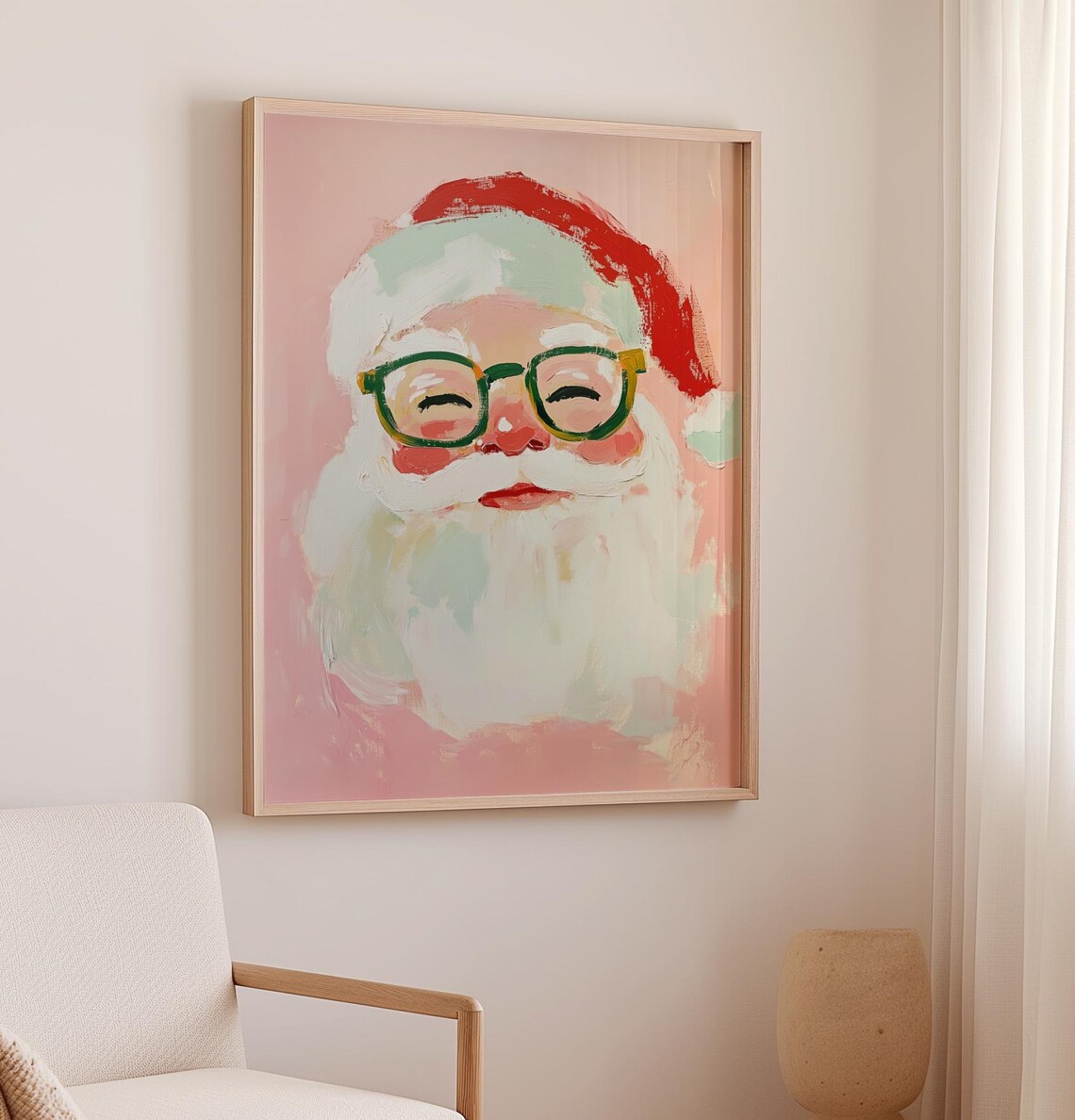 Santa Wall Art, Vintage Christmas Decor Print - Image 2