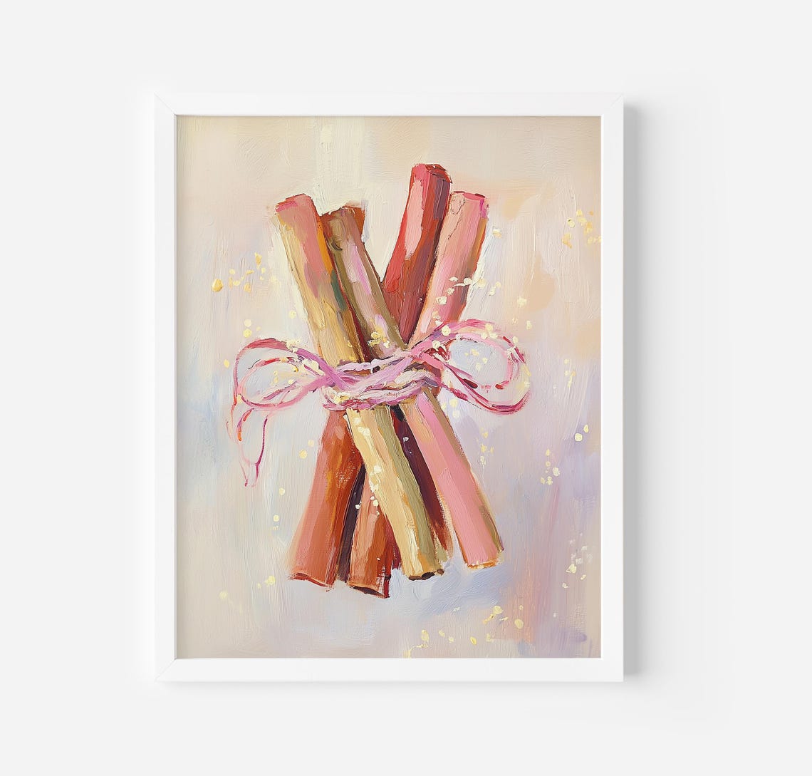 Cinnamon Sticks Tied With Ribbon Rustic Christmas Kitchen Poster - Image 3