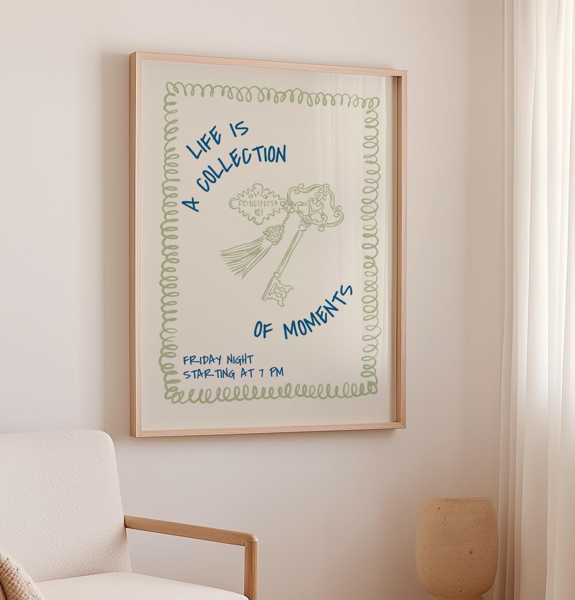 Life Is A Collection Of Moments Quote Blue Key Gallery Art Poster - Image 3