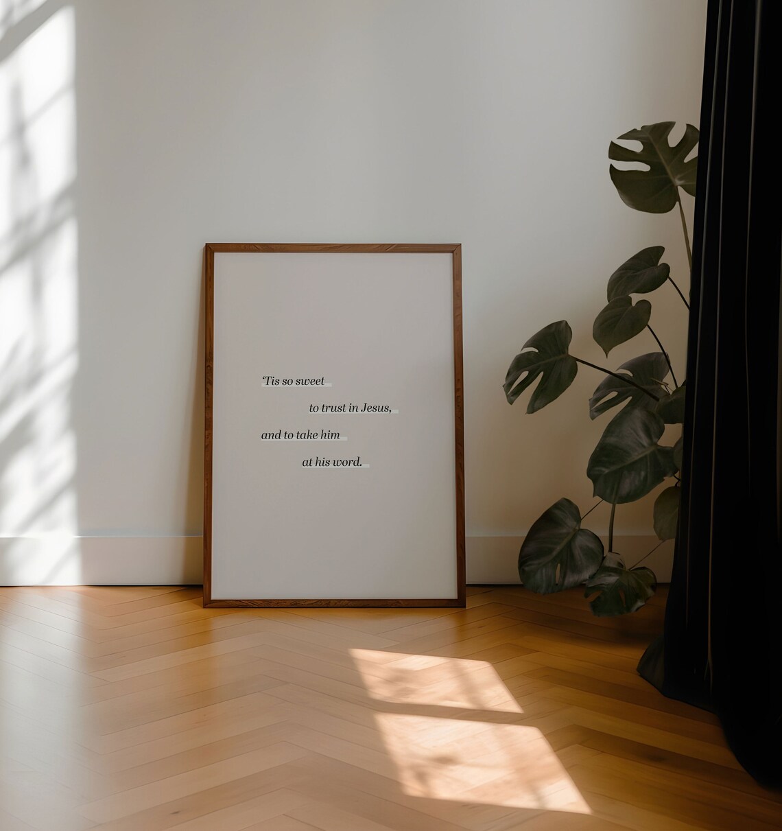 Tis So Sweet To Trust In Jesus Hymn Lyric Minimalist Christian Wall Art - Image 2