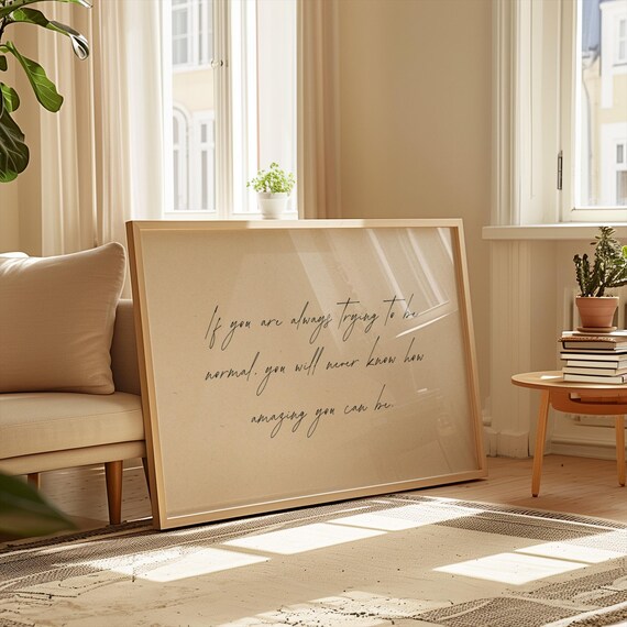Maya Angelou Quote Poster, Handwritten Script Beige Framed Motivational Decor