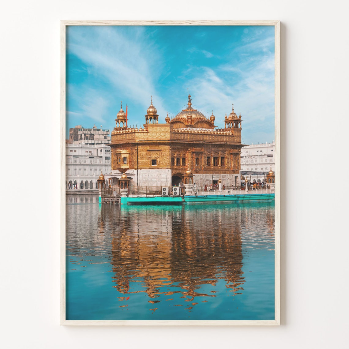 Golden Temple Amritsar Sacred Pool Reflection Photography Poster