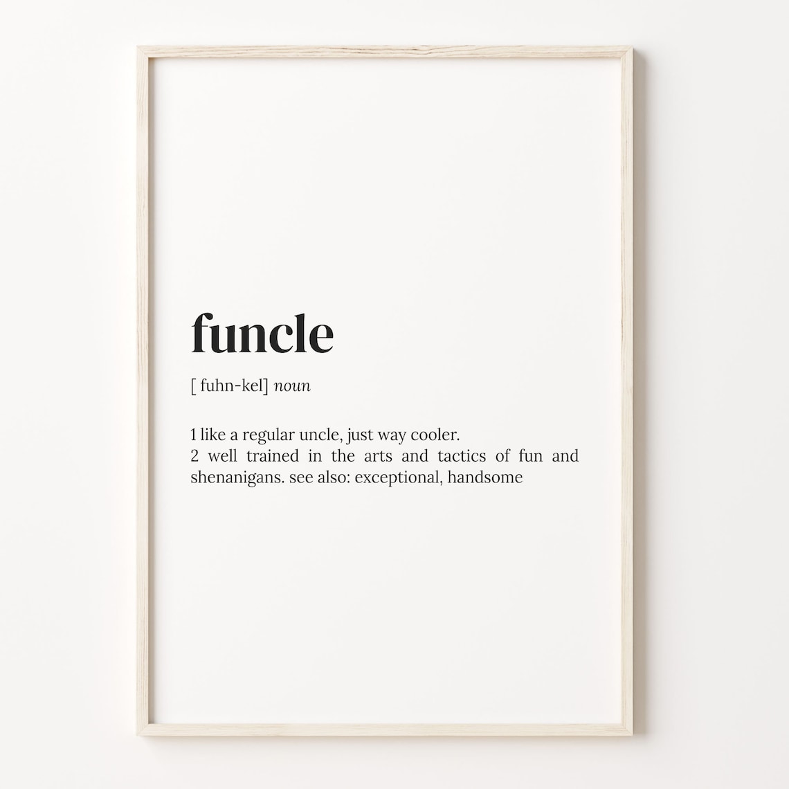 Funcle Definition Christmas Quote Art Print
