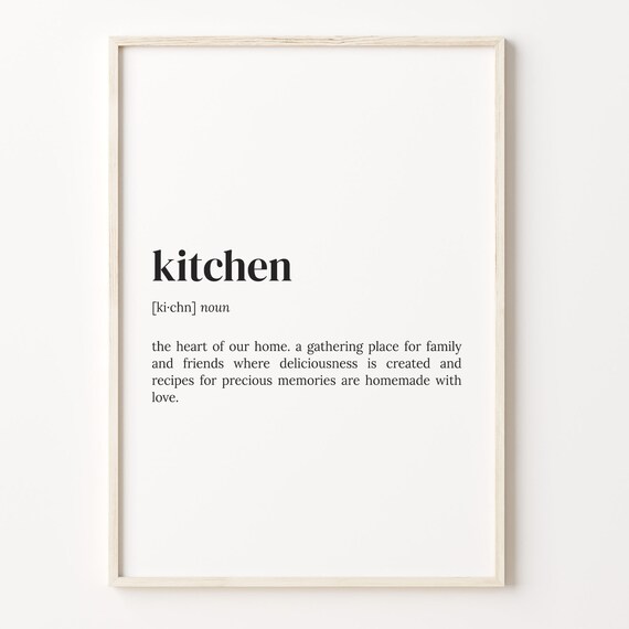 Kitchen Dictionary Definition Wall Art for the Heart of the Home