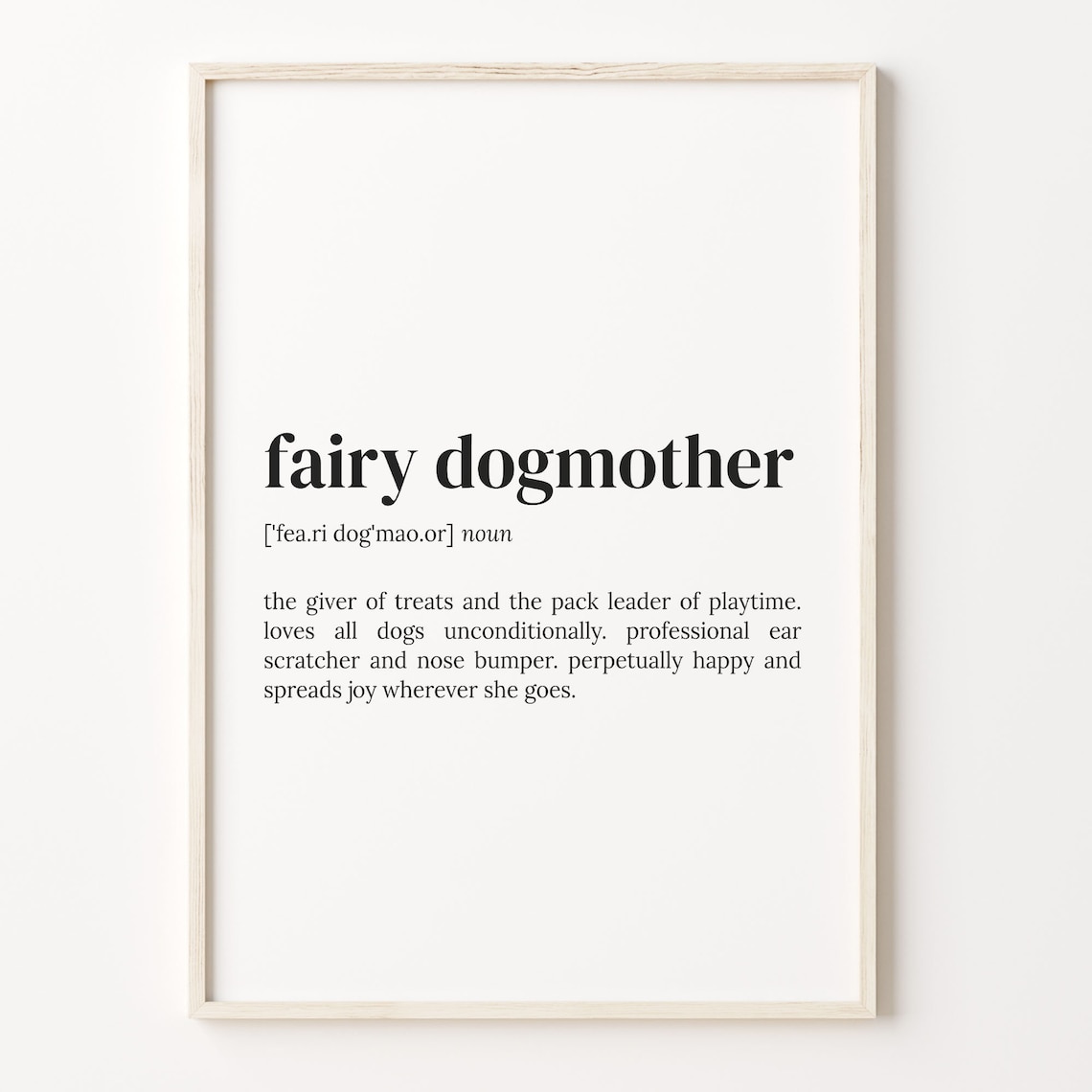 Fairy Dogmother Dictionary Quote Wall Print